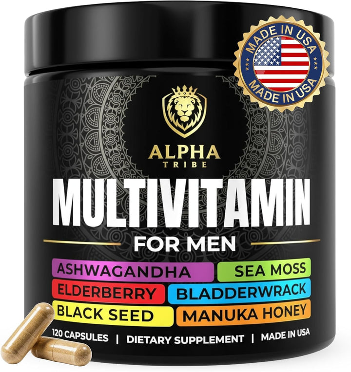 Alpha Tribe Multivitamínico para hombres con musgo marino, aceite d...