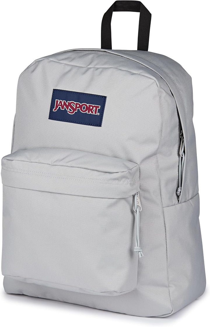 JanSport Mochila Superbreak Plus, Gris conectado a tierra, Tamaño ú...