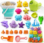 TOY Life Juego de 23 piezas de arena Ocean Beach, moldes de animales