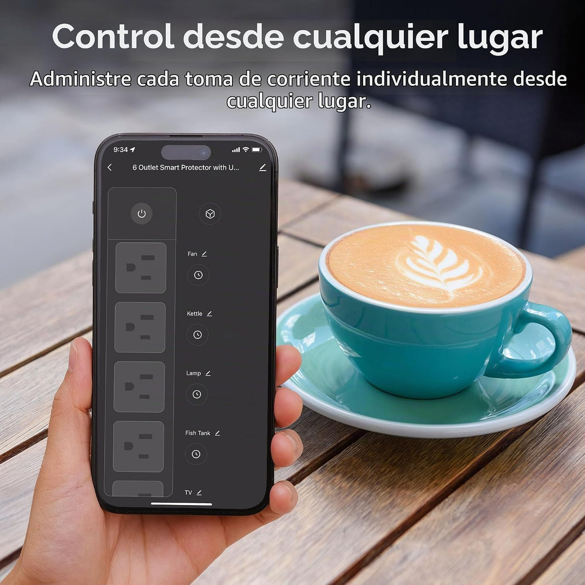 Geeni Tira de enchufe inteligente, 6 tomas y 2 puertos USB, cable de 1,8 m, protector contra sobretensiones con control de voz, control WiFi, compatible con Alexa y Google Home, no requiere