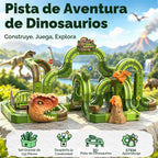 Juego de tren de dinosaurio eléctrico de 133 piezas, pista de carreras de