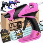 Juego de pistola y palos de pegamento caliente de tamaño completo (rosa)