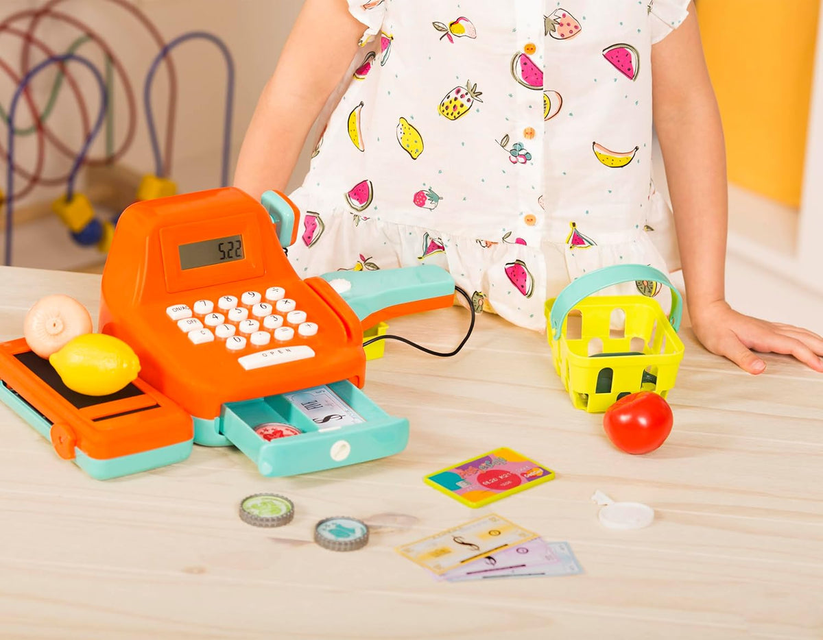 Battat Caja registradora para niños con escáner y sonidos, juego de 26