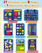 Busy Board Montessori Juguetes para niños pequeños, regalo de