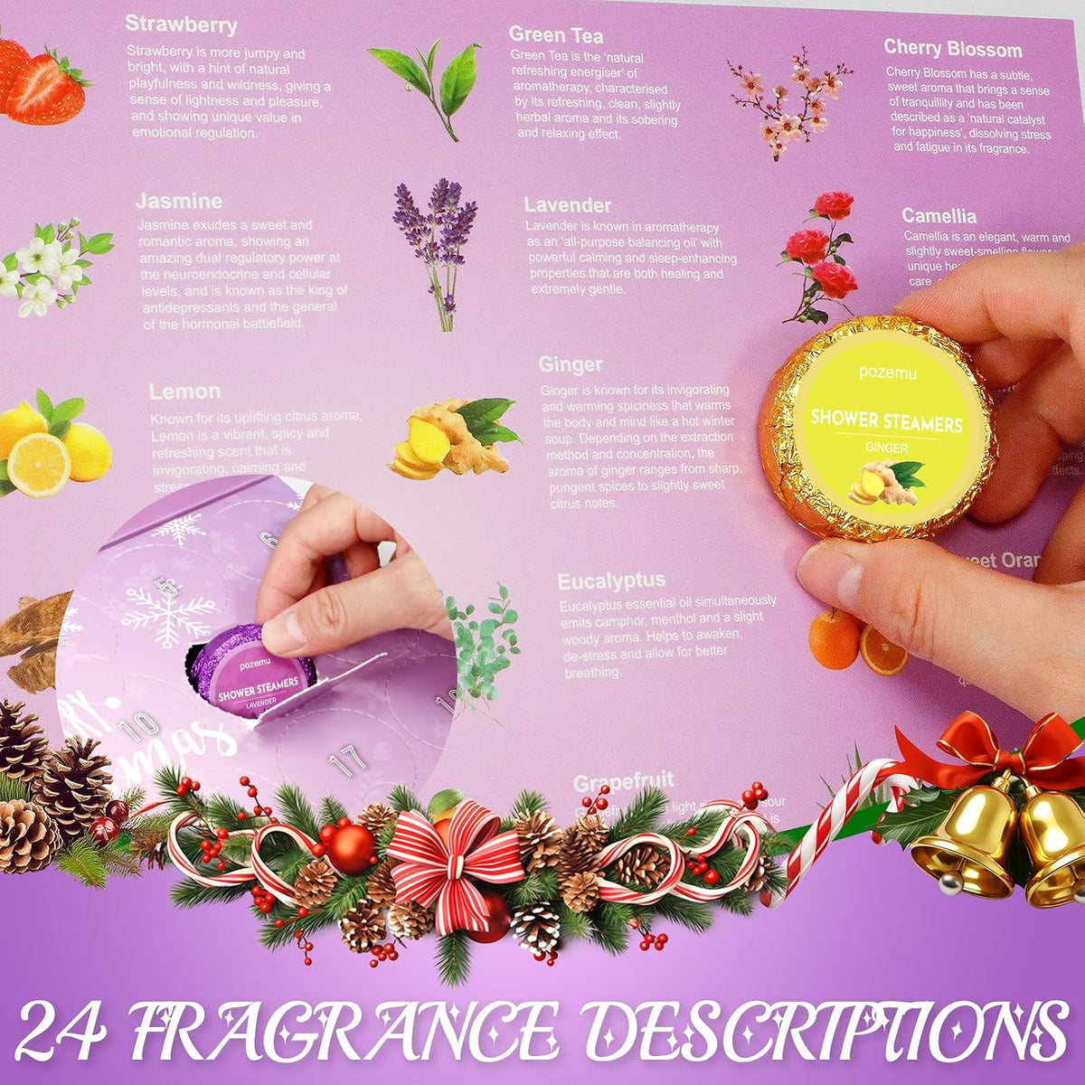 Paquete de 24 vaporizadores de ducha calendario de Adviento 2026