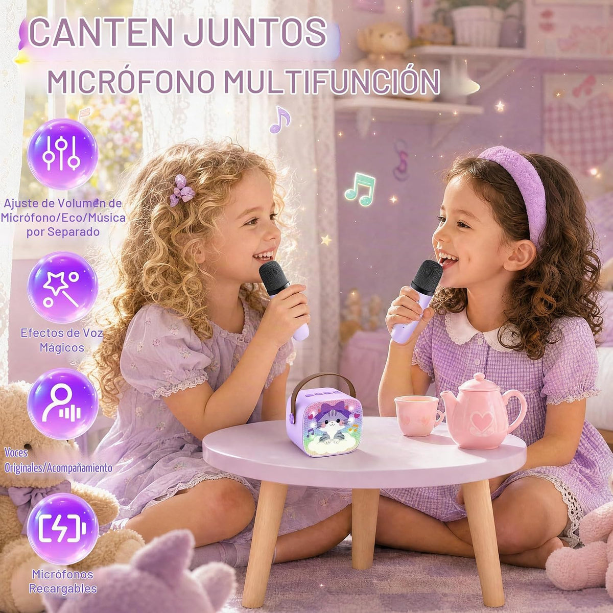 YLL Máquina de karaoke para niños, regalos de cumpleaños para niñas de 4 a
