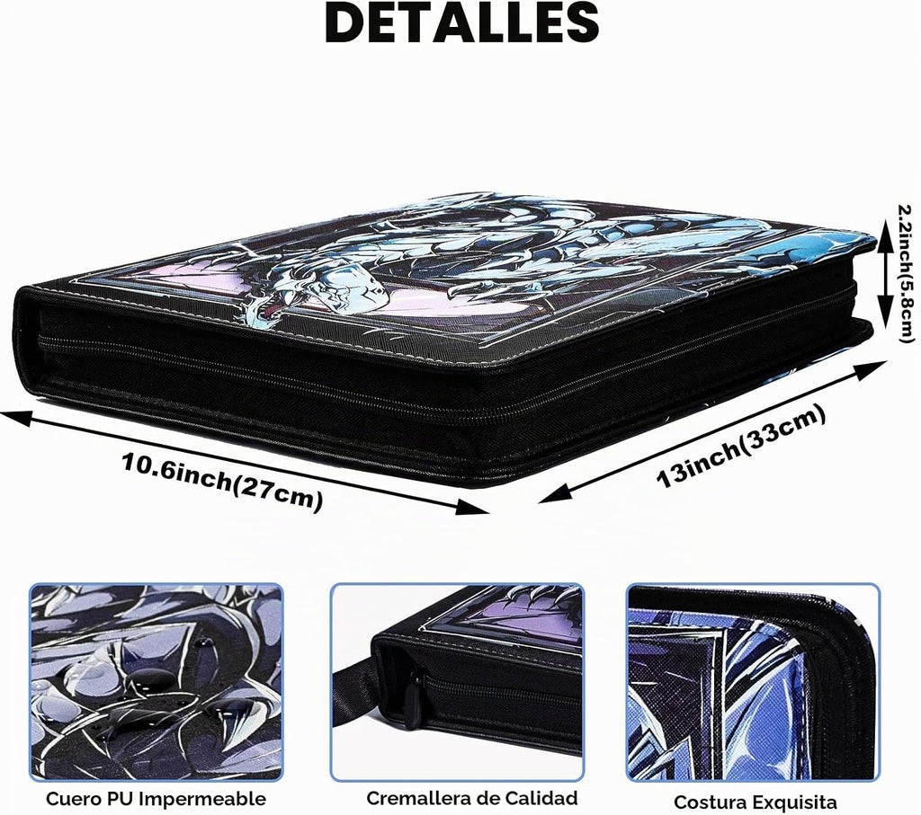 Carpeta de tarjetas coleccionables para tarjetas Y-G-O, álbum de tarjetas de 990 bolsillos con fundas compatible con tarjetas TCG, tarjetas TCG u otros soportes de tarjetas de tamaño estándar, dragón