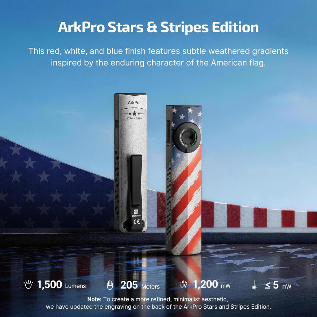 OLIGHT ArkPro EDC - Linterna plana recargable, luz de bolsillo, estrellas y