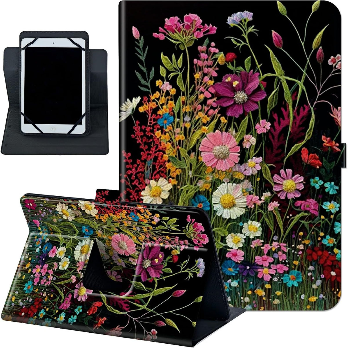 Funda universal para tablet de 6 a 7 pulgadas, funda universal para lector electrónico de tableta de 6 a 7 pulgadas, Kindle Series E-Reader de 7 pulgadas, funda con soporte giratorio de 360 grados,