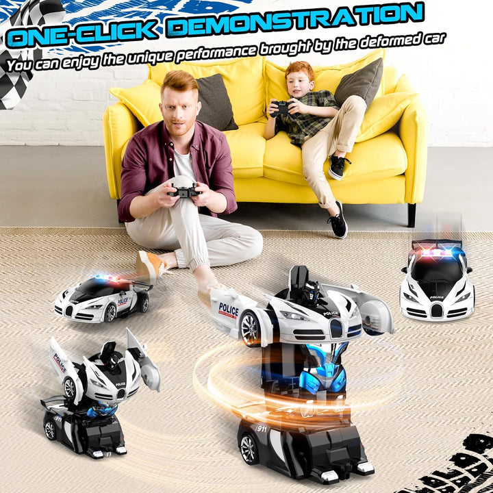 AONEPTR Auto de control remoto, un clic que se convierte en robot,...
