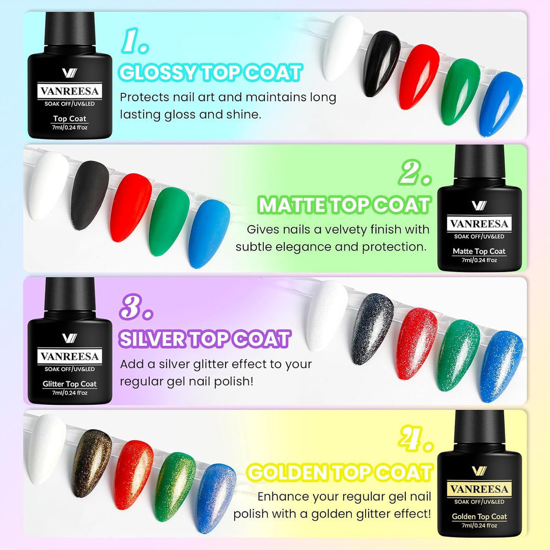 VANREESA Kit de esmalte de uñas de gel con luz UV, 53 piezas, juego...