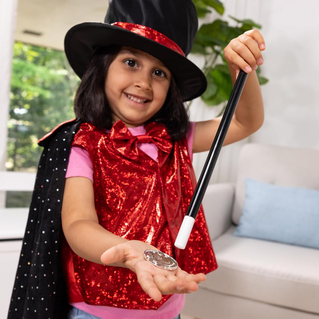 Melissa & Doug Disfraz de Mago para Juego de Roles - Incluye Sombrero, Capa, Varita, Trucos de Magia