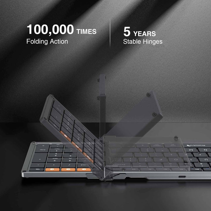 ProtoArc XK01 - Teclado Bluetooth plegable, teclado portátil inalám...