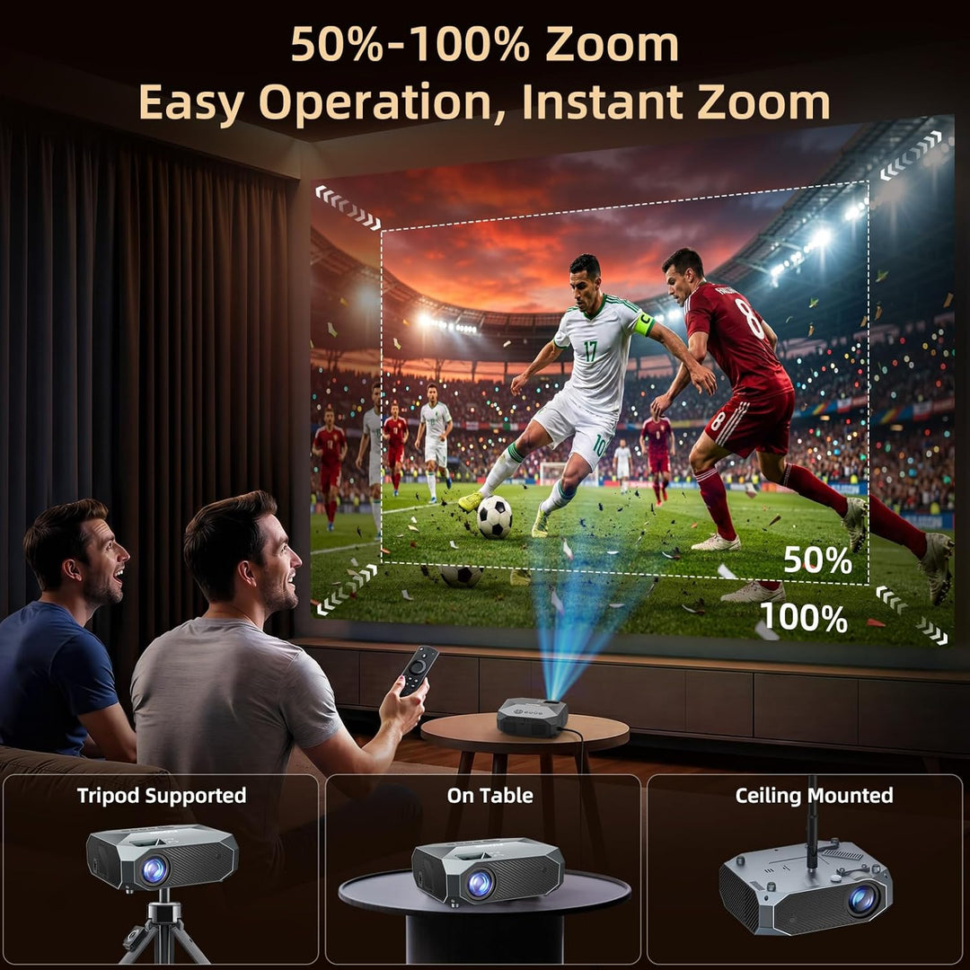 FUDONI Proyector con WiFi y Bluetooth, soporte 4K para exteriores,...