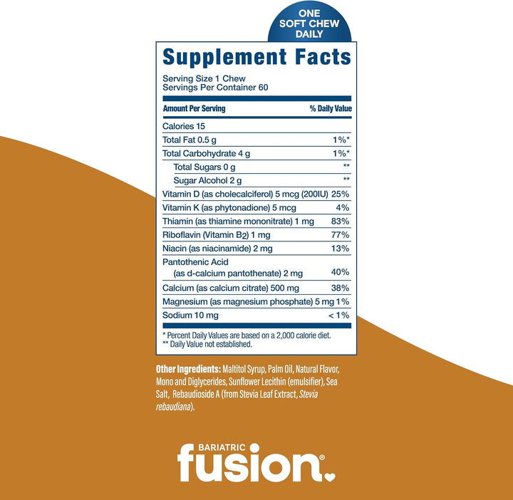 Bariatric Fusion Citrato de calcio con sabor a vainilla, 500 mg y v...
