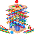 Montessori - Juego de mesa de madera para niños de 4 a 6 años, con 48 palos