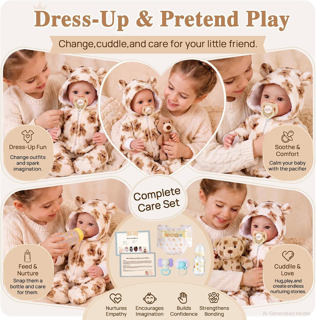 BABESIDE Muñecas de bebé Reborn realistas de 17 pulgadas con accesorios de