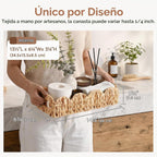 StorageWorks Cesta festoneada de mimbre, cestas de baño pequeñas para