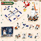 Calendario de Adviento 2026, juego de construcción de cohetes espaciales de Navidad compatible con Lego, bloque de construcción de la estación espacial, cuenta regresiva de 24 días, juguetes
