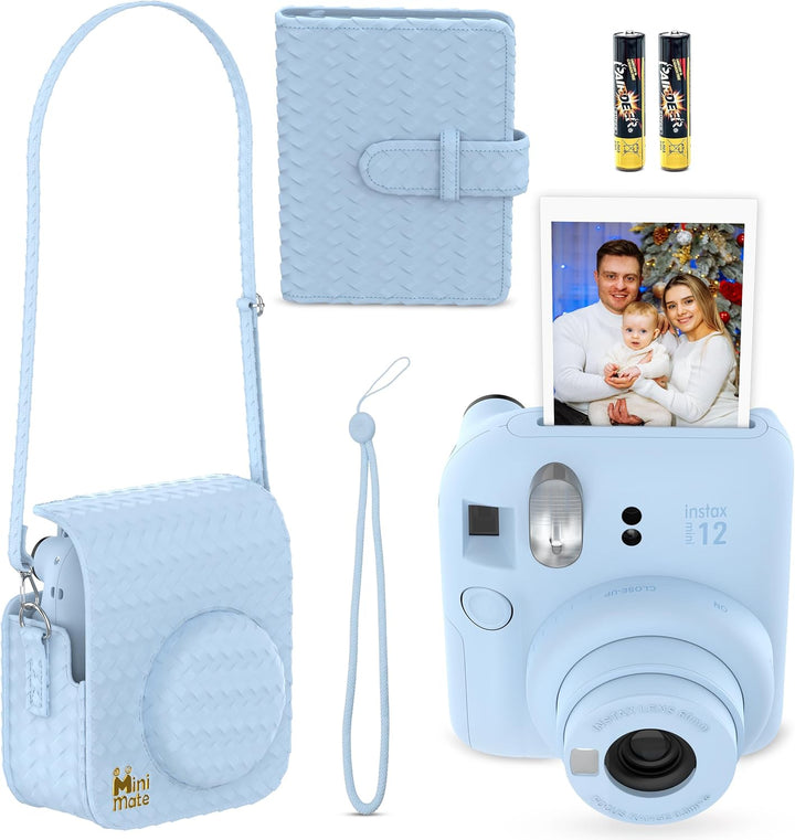 Fujifilm Cámara Instantánea Instax Mini 12 Azul Pastel + Funda Dise...