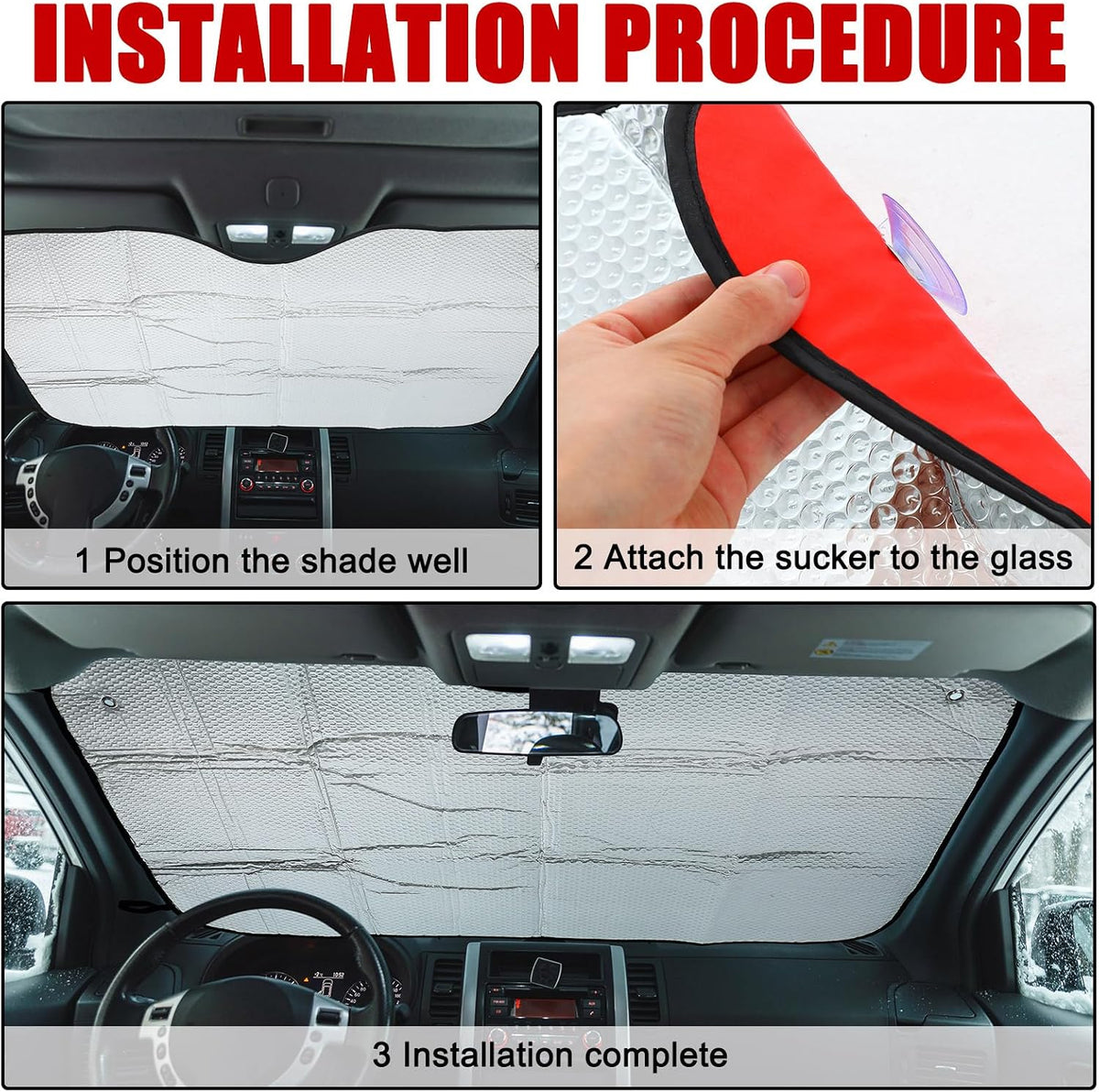 Jingmore Letrero de venta para parabrisas de vehículo, vende rápidamente tu auto o camión, plegable, parasol para ventana delantera de automóvil, información fácil de ver sobre doble propósito (48 x