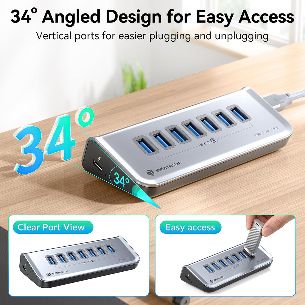 Yottamaster, hub USB 3.2 de 7 puertos