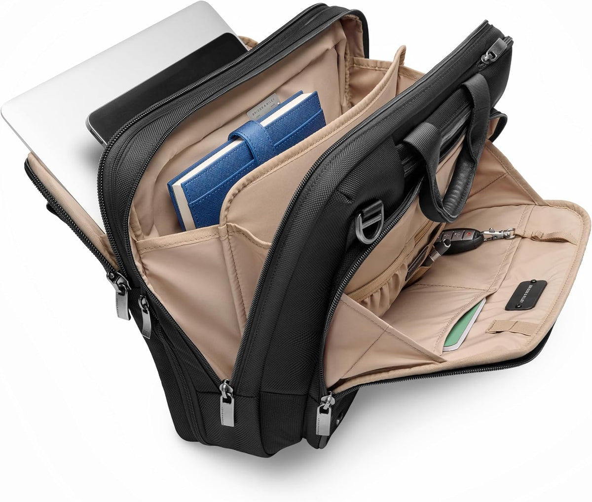 Briggs & Riley Maletín mediano expandible – Bolsa para laptop para trabajo y viajes, maletines para hombres y mujeres, incluye correa para el hombro, cremallera autorreparable, se adapta a