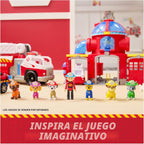 Paquete de figuras de acción coleccionables del equipo de rescate contra incendios de Paw Patrol con 7 figuras, incluyendo Ryder y 6 cachorros, juguetes para niños y niñas a partir de 3 años