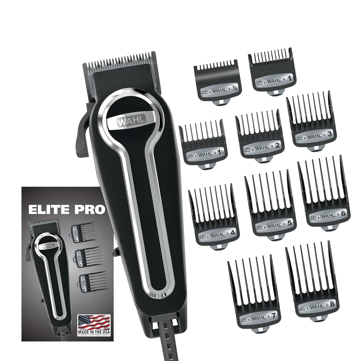 Wahl Clipper Elite Pro Kit de Corte y Aseo de Alto Rendimiento para Hombre - Cortapelos eléctrico - Modelo 79602