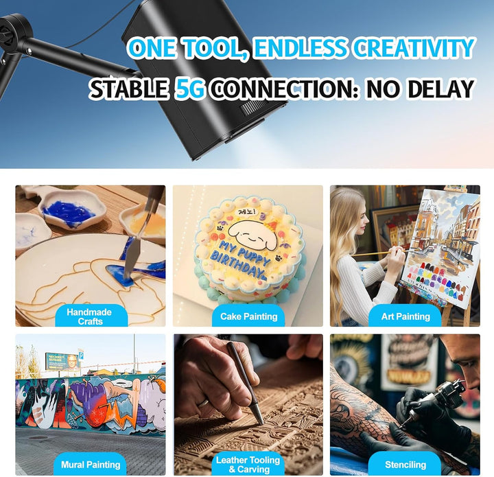Proyector de arte para trazar y dibujar - WiFi 5G y control web sin...