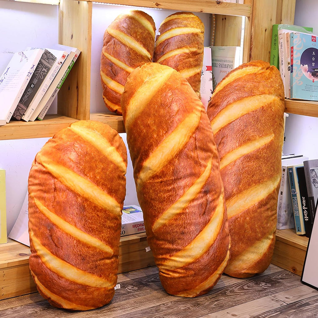 Levenkeness - Almohada en forma de pan 3D, suave almohada de simulación de pan con forma de hogaza de tostada con mantequilla, juguete de peluche para decoración del hogar, 31.4 pulgadas