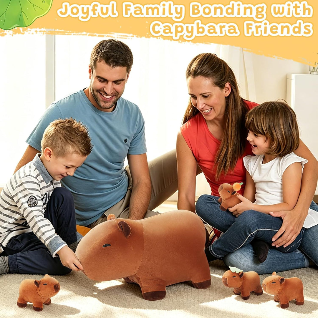 Achwishap Juego familiar de 5 piezas de peluche Capybara con mamá y...