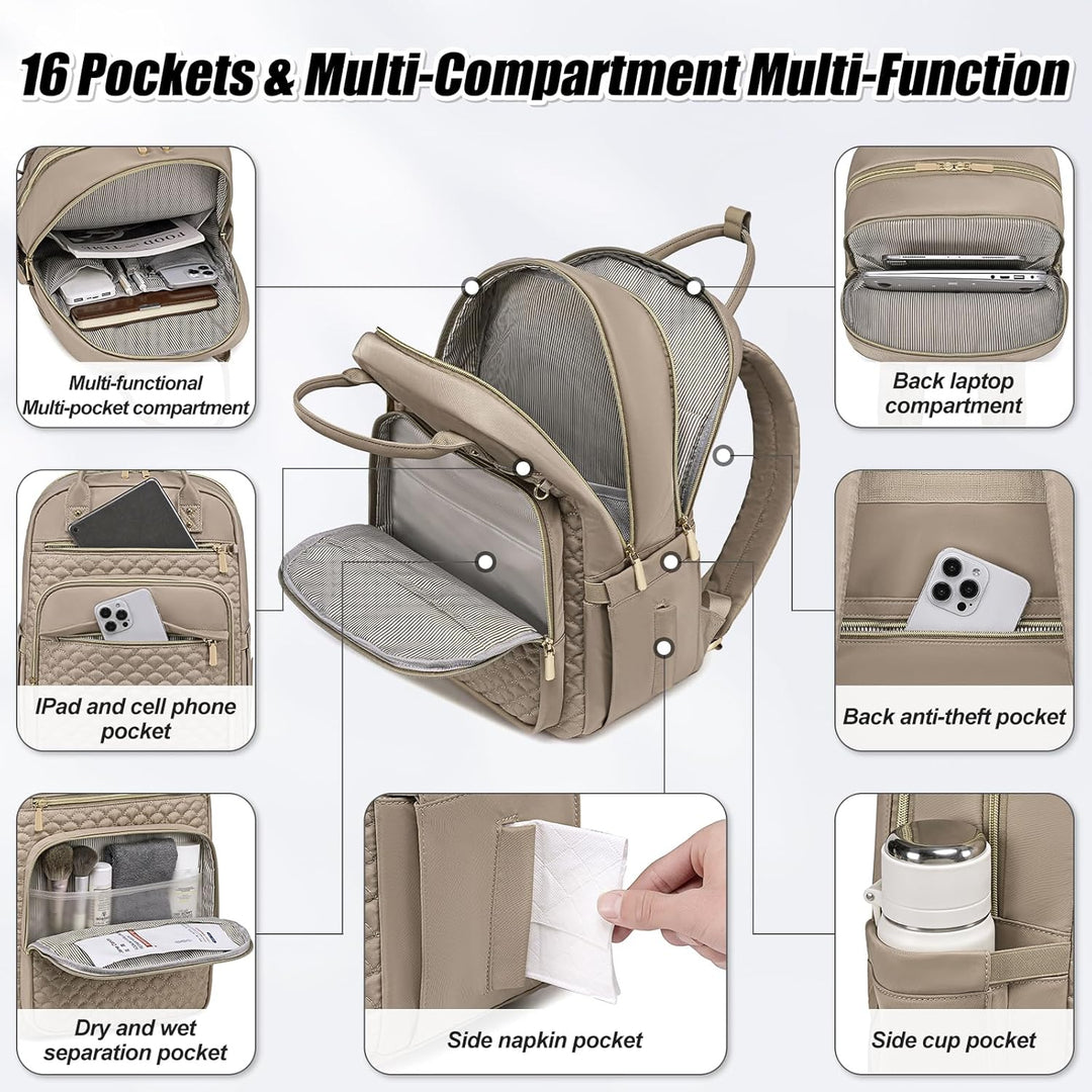 Mochila para laptop Tealari para mujeres, mochila para laptop de 15...