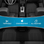 BDK Tapetes de piso para todo tipo de clima, 4 piezas, diseño de ajuste universal, tapetes de goma duraderos con bordes de captura, impermeables para automóviles, camiones, SUV (negro)