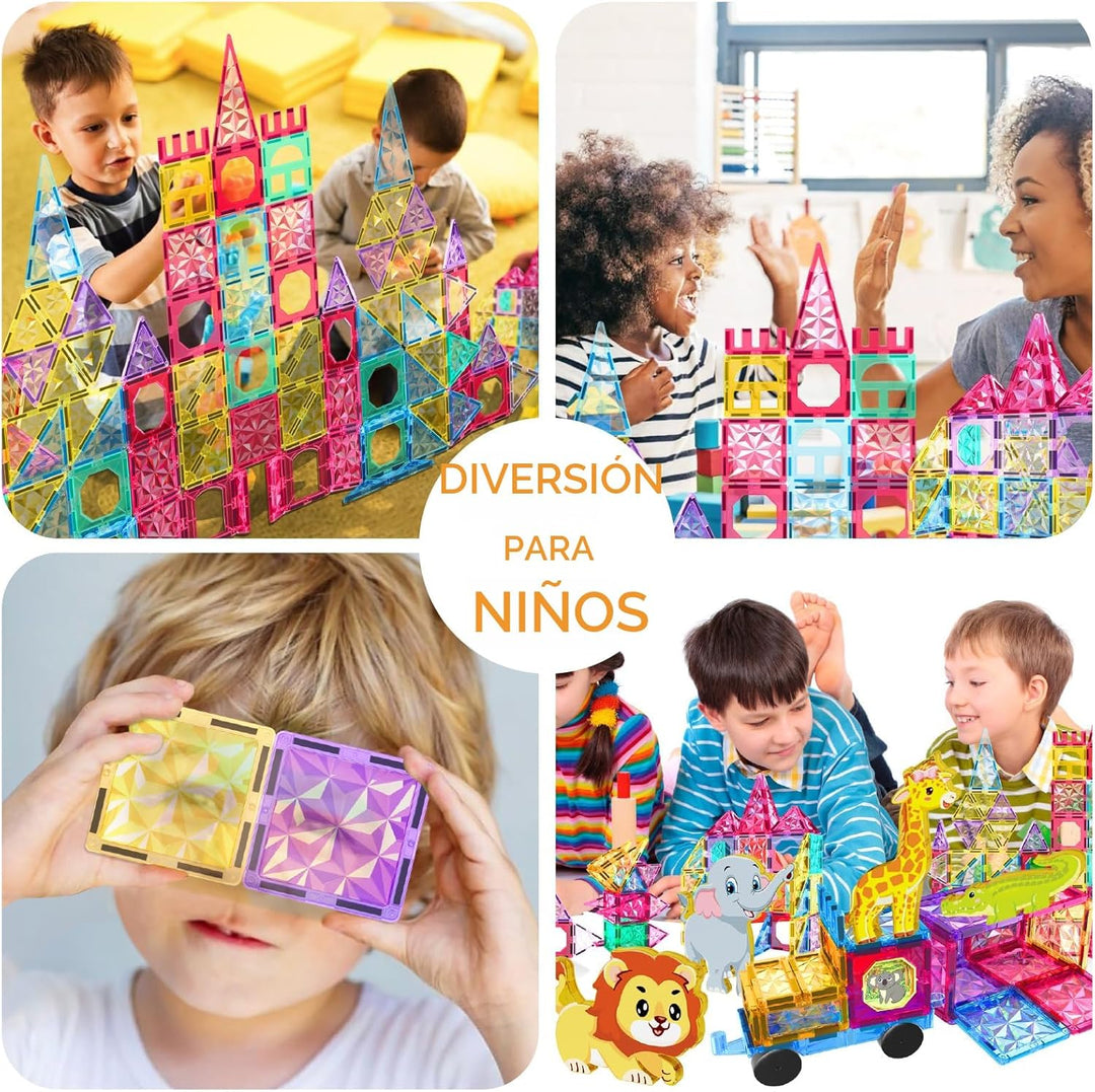 Jasonwell - Azulejos magnéticos para niños, bloques magnéticos de 1...