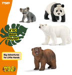 Schleich Wild Life - Juego de 4 figuras de oso para niños a partir de 3