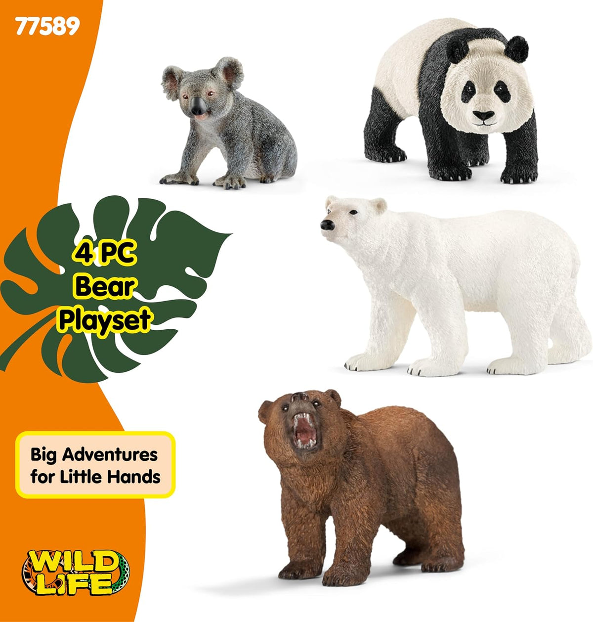 Schleich Wild Life - Juego de 4 figuras de oso para niños a partir de 3