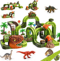 Juego de tren eléctrico de dinosaurio 135PCS para niños, pista de tren
