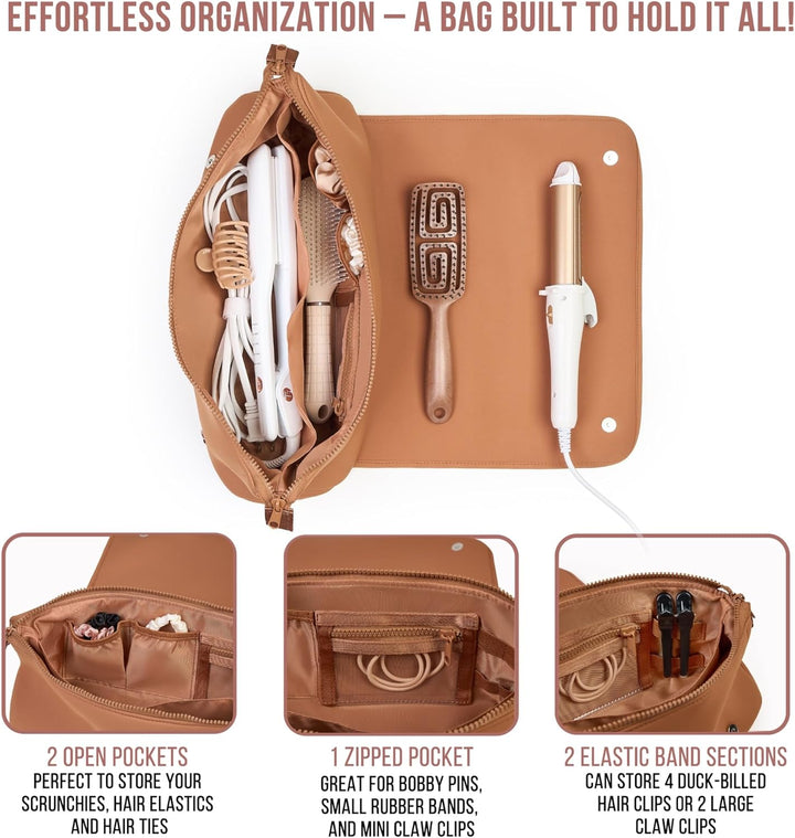 BAREFOOT CARIBOU Bolsa de viaje para herramientas para el cabello y...