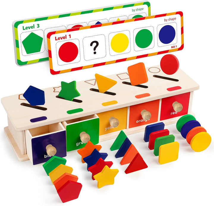 Coogam Juguetes Montessori Caja de Madera para Clasificación de Col...