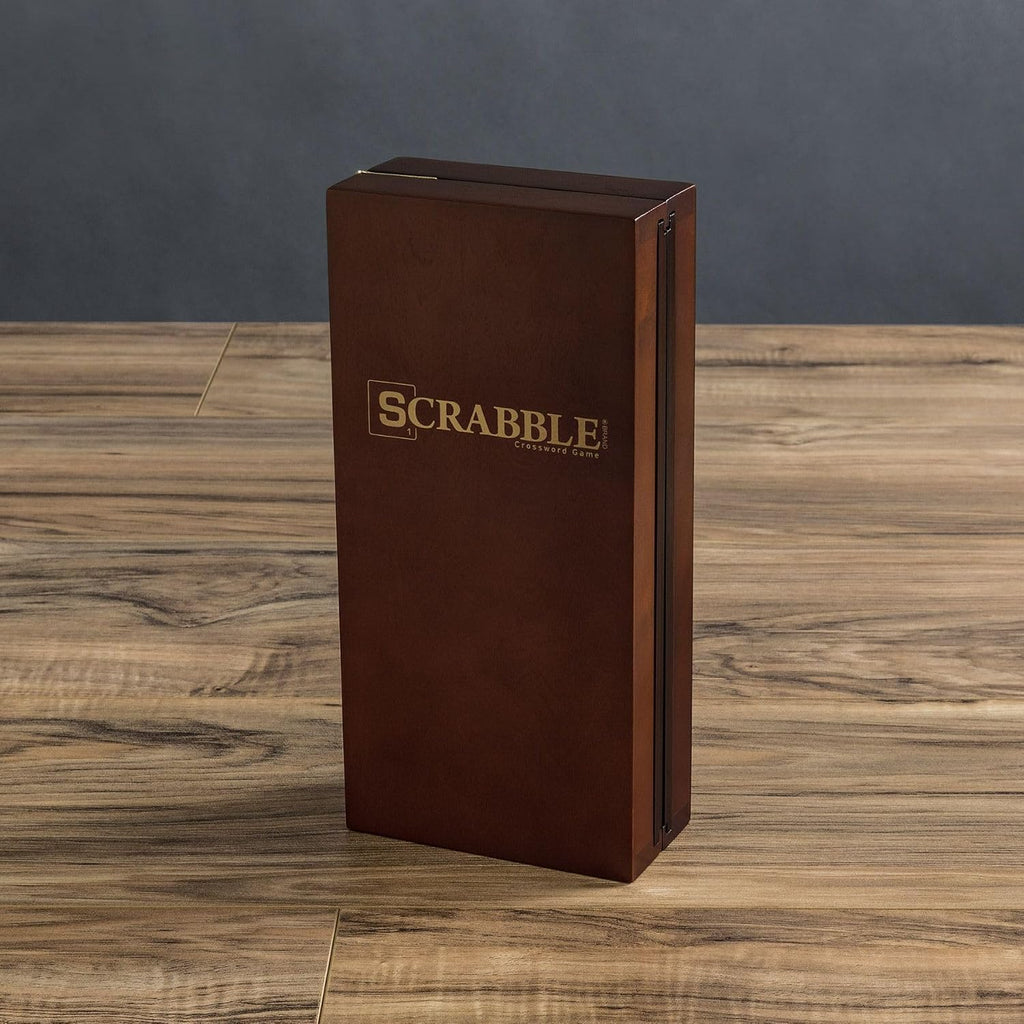 WS Game Company Scrabble Deluxe Travel Edition Portable Wood Board Game Set