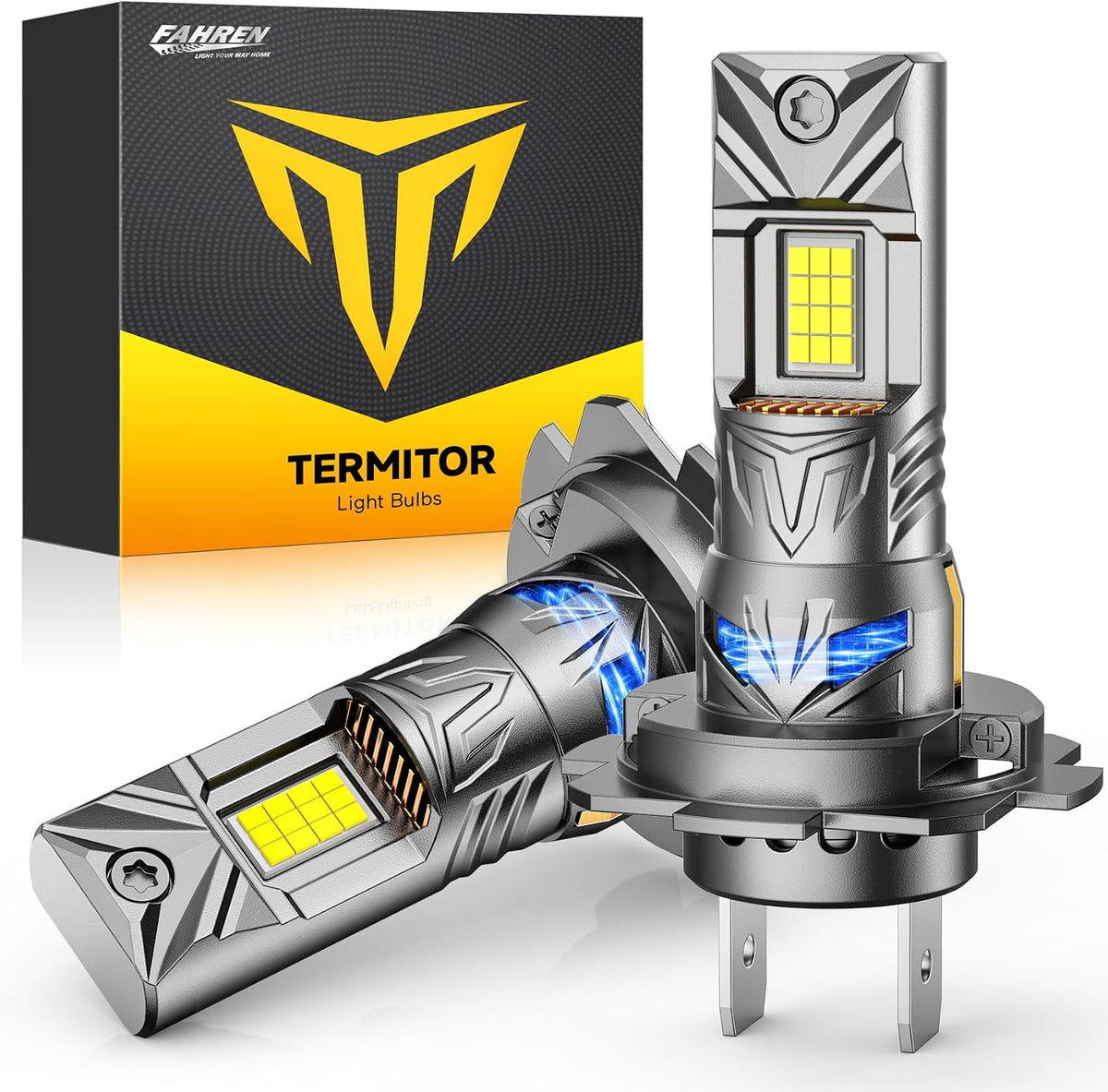 Retenedores de bombillas para faros delanteros H7/H7LL 2026, 1800% blanco frío 6500K, 48 piezas de chip real 1:1 tamaño mini OEM, 90 K+ horas de vida útil, IP68 no necesita adaptador, listo para