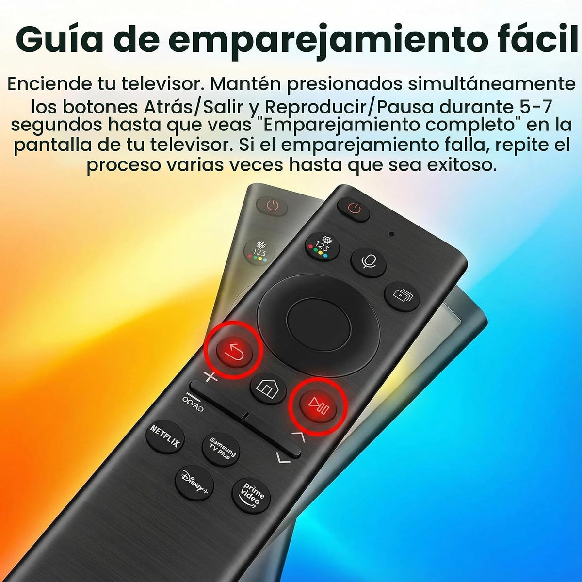 Control remoto de TV recargable para televisores inteligentes Samsung, compatible con Samsung Smart TV 2019-2026, carga solar, control de voz, carga rápida USB-C, garantía de 2 años
