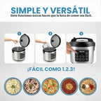 Aroma Housewares olla arrocera digital de 20 tazas (cocidas) (10 tazas sin cocer), olla de cocción lenta, vaporera de alimentos, exterior de acero inoxidable (ARC-150SB), negro