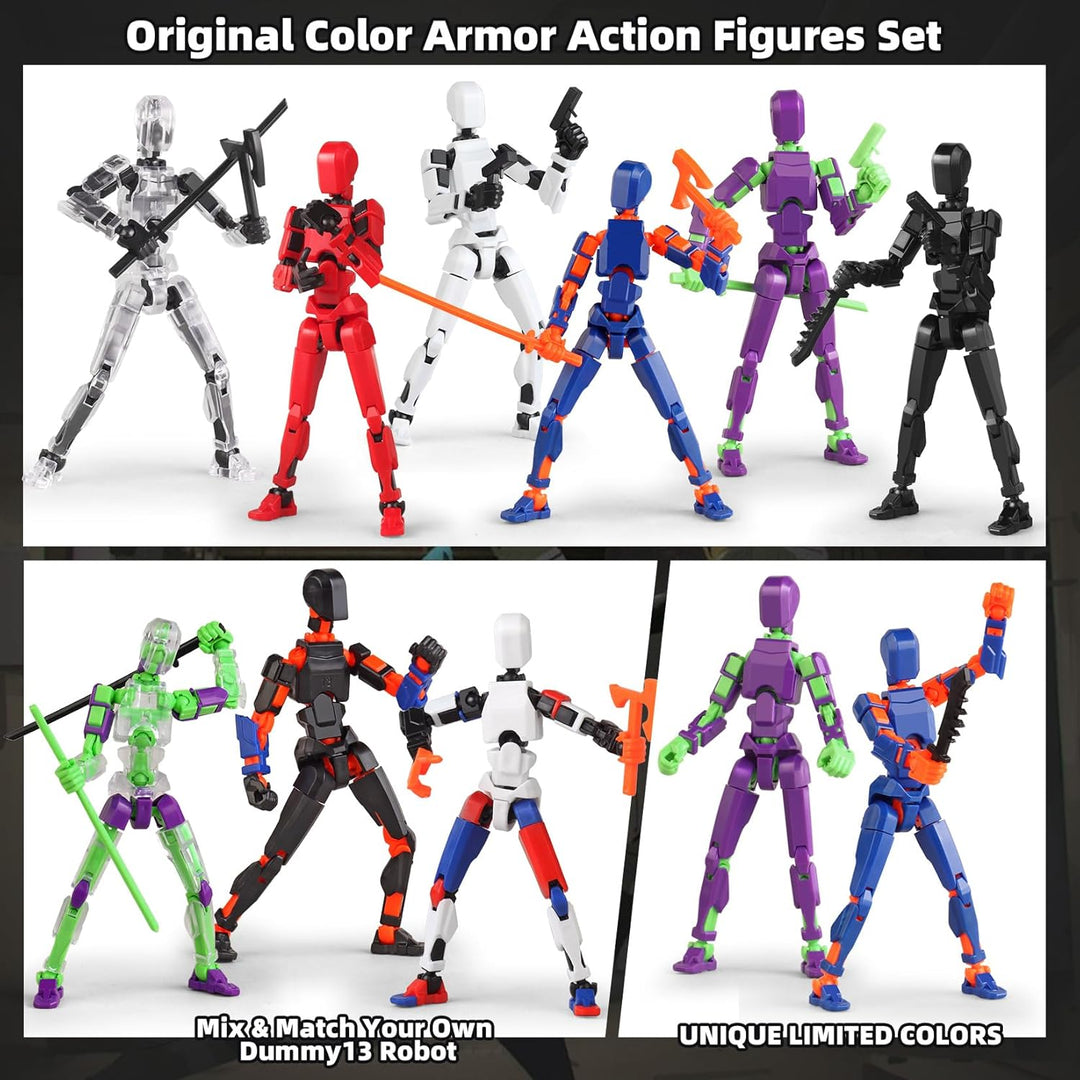 Juego de 13 figuras de acción, 6 figuras de acción T-Robot 13, Tita...
