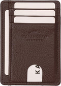 KARAKORAM LEATHER Porta Tarjetas de Crédito para Hombres y Mujeres – Cartera Slim para Bolsillo Frontal con Bloqueo RFID, Hecha a Mano en Piel de Vaca de Primera, Capacidad para 8 Tarjetas + Efectivo, Ranuras de Acceso Rápido, Caja de Regalo (Mountain