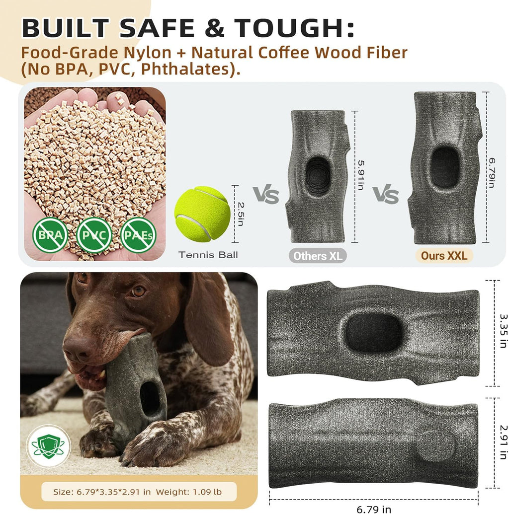 Juguete congelado todo en uno para perros con molde extraíble, juguete de enriquecimiento para masticar y lamer para estimulación mental, indestructible para masticadores agresivos, fibra de