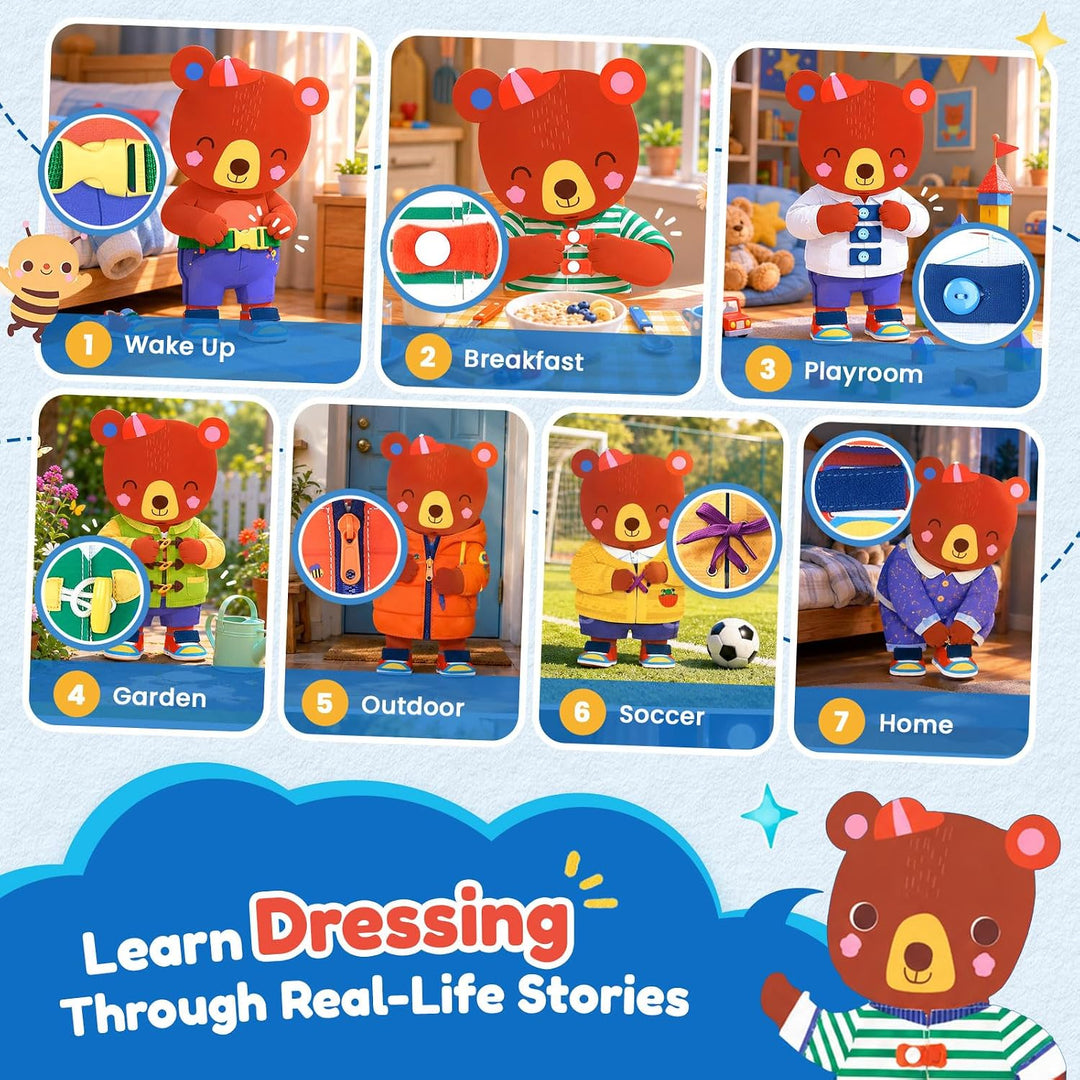 JoyCat Libro de vestir ocupado para niños pequeños de 2 a 5 años, j...