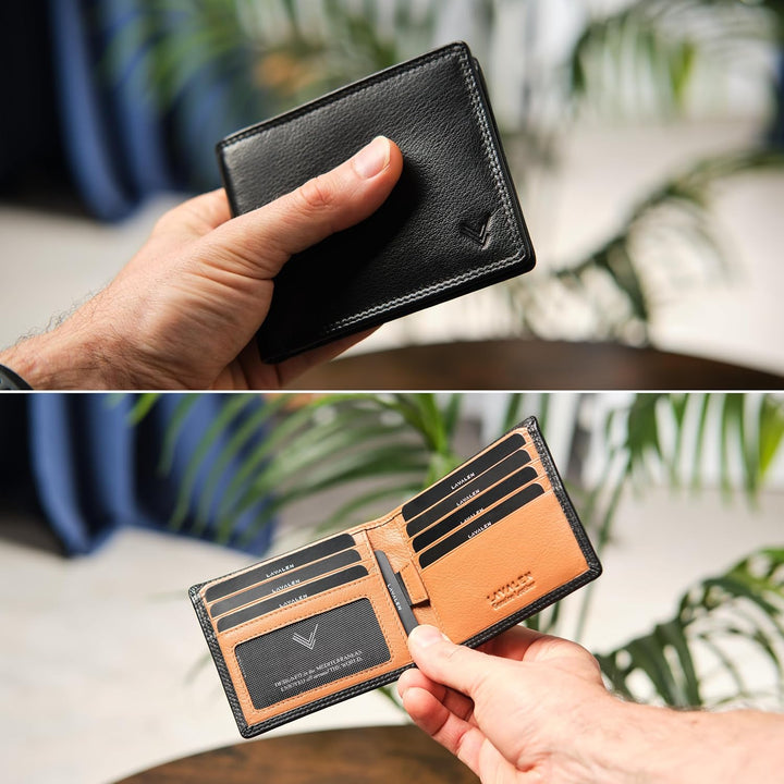 Lavalen Billeteras de cuero suave para hombres UK \u2013 Bloqueo RF...