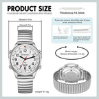 Hearkent Reloj atómico parlante para mujer, alto y claro, en inglés para personas mayores, ciegas, visualmente impariadas, regalo exquisito y elegante, 2004L